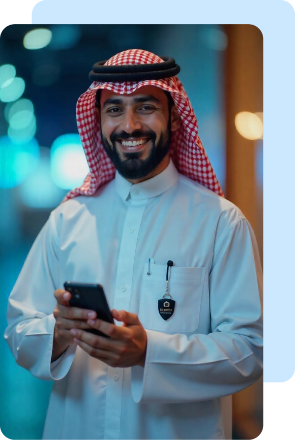 Person using Haris app on smartphone